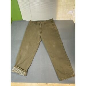 Vintage Carhartt Flannel Lined Brown Jeans/ Pants 90s Y2K Meas 38"x 29.5"